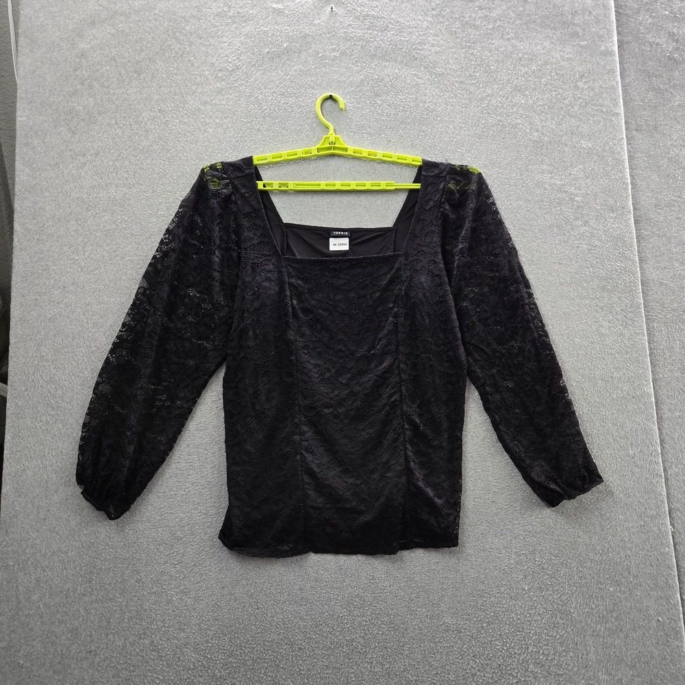 Torrid Women Blouse 3 Black Square Neck Coquette Whimsigoth Gothhic